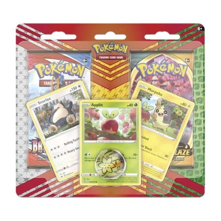 Snorlax, Morpeko & Applin Cards with 2 Booster Packs & Coin