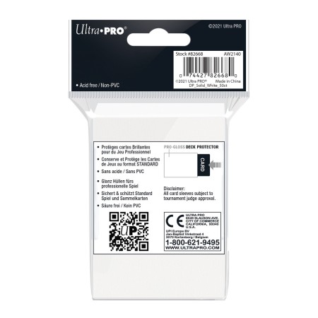 Ultra PRO PRO-Gloss Standard Sleeves White