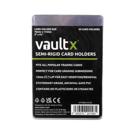 VaultX Slim Semi-Rigid Card Holders 50ct