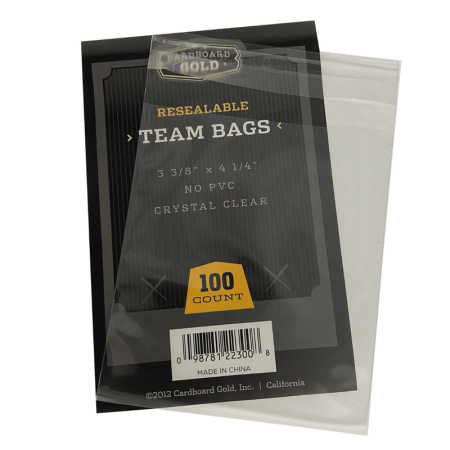 Cardboard Gold Resealable Team Bags Pack